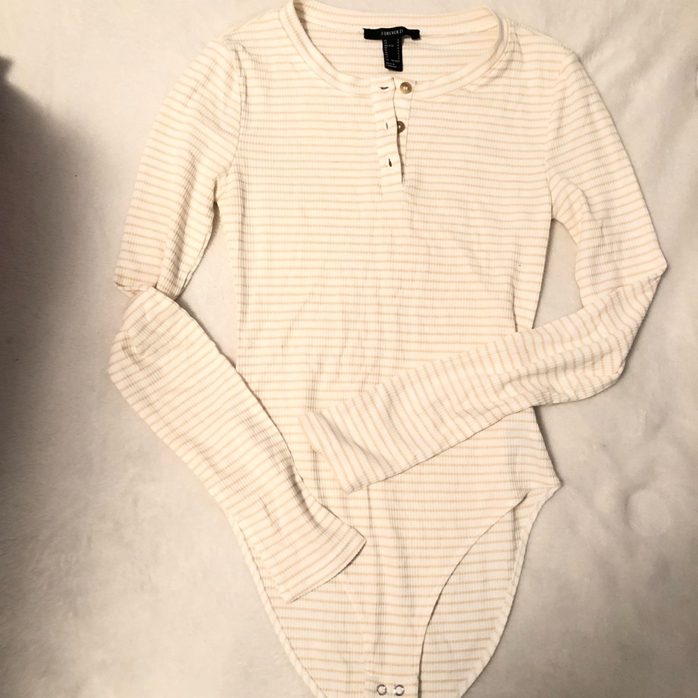 NW cream striped bodysuit